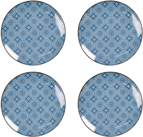 HAES deco - Ontbijtborden set van 4 - Formaat Ø 21x1 cm - Aardewerk - Crafted Grace