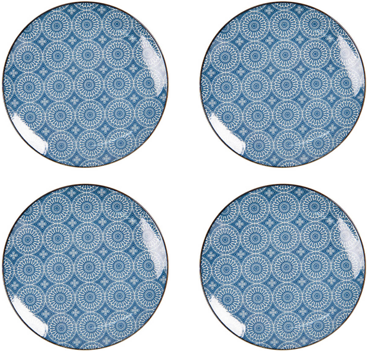HAES deco - Ontbijtborden set van 4 - Formaat Ø 21x1 cm - Aardewerk - Crafted Grace