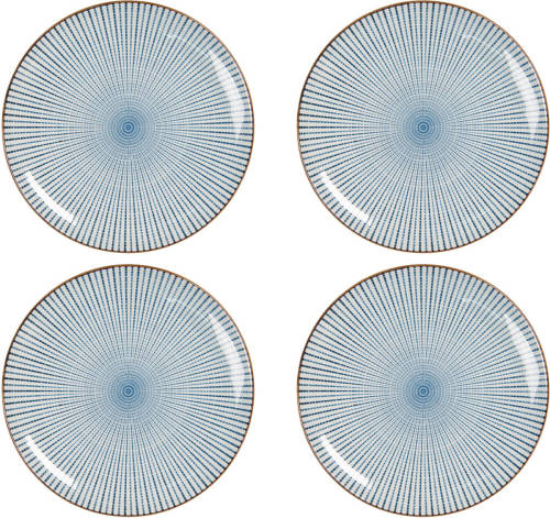 HAES deco - Ontbijtborden set van 4 - Formaat Ø 21x1 cm - Porselein - Beach Holiday