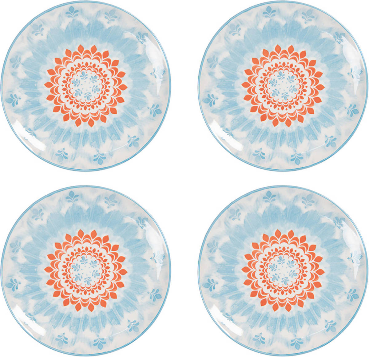 HAES deco - Ontbijtborden set van 4 - Formaat Ø 21x1 cm - Aardewerk - Aardewerk