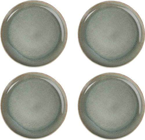 HAES deco - Ontbijtborden set van 4 - Formaat Ø 21x2 cm - Aardewerk - Urban Living