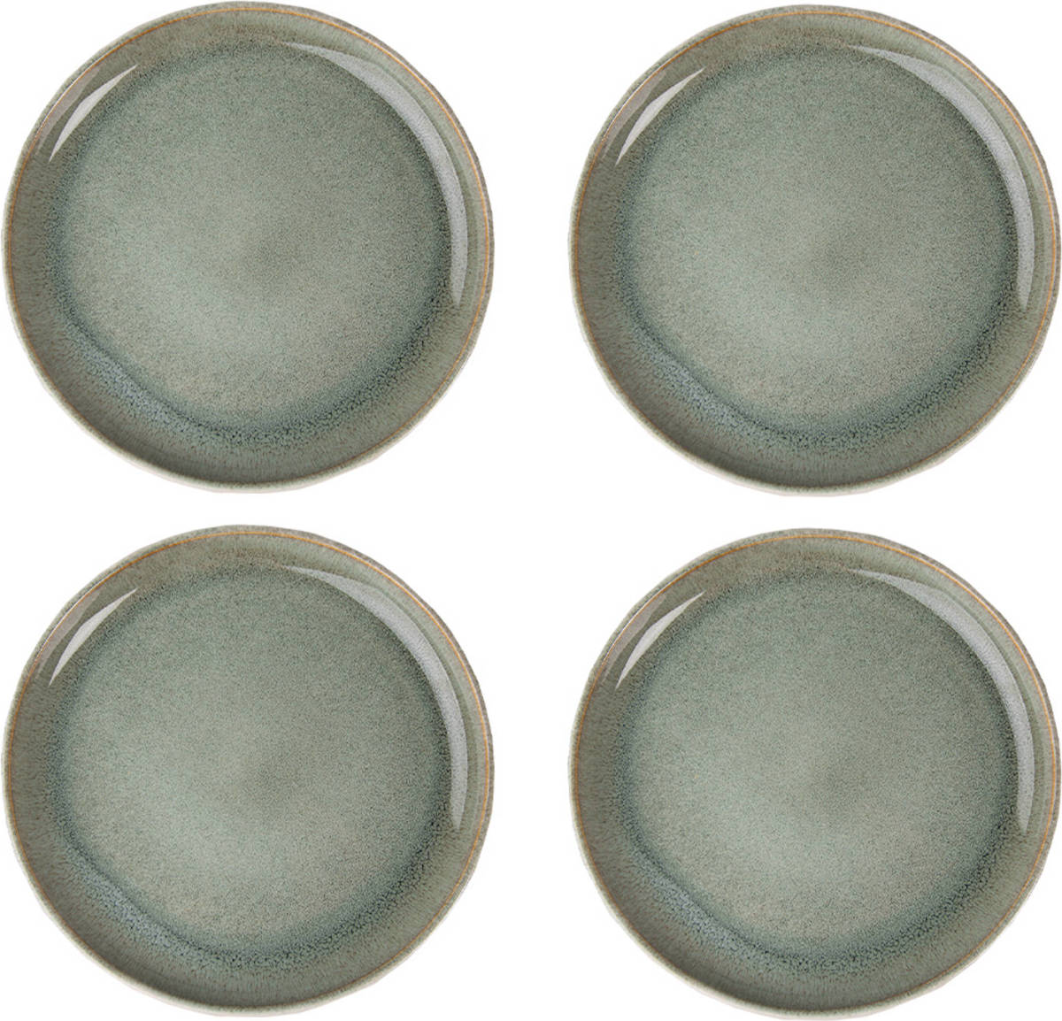 HAES deco - Ontbijtborden set van 4 - Formaat Ø 21x2 cm - Aardewerk - Urban Living