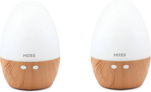 Moss - Luchtbevochtiger & Geurdispenser met LED - Egg - 150 ml - 2 stuks