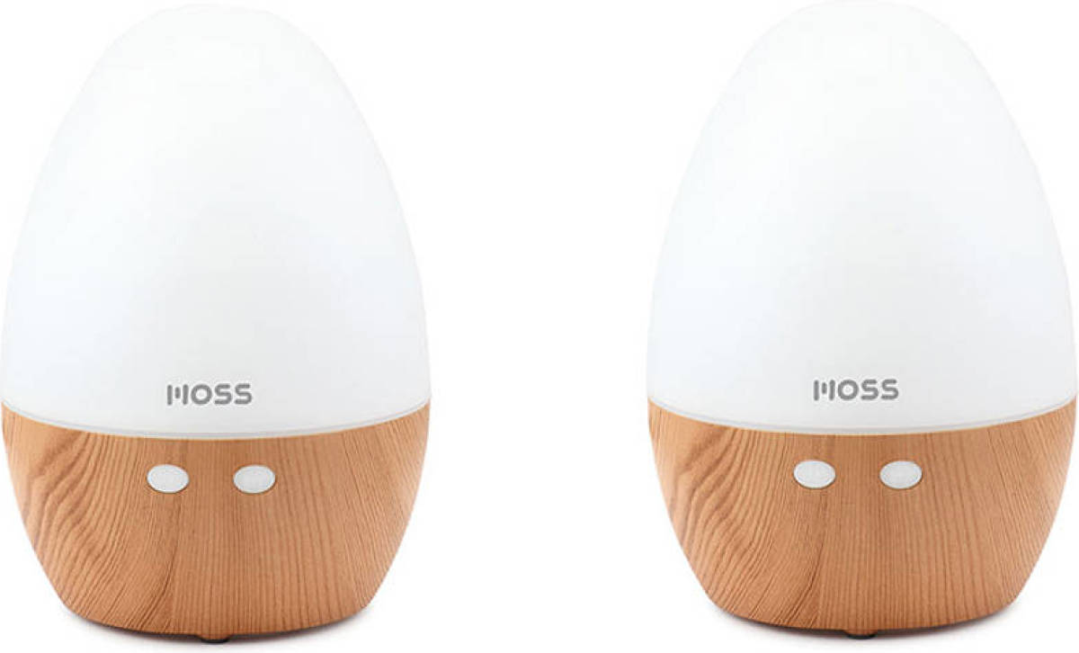 Moss - Luchtbevochtiger & Geurdispenser met LED - Egg - 150 ml - 2 stuks