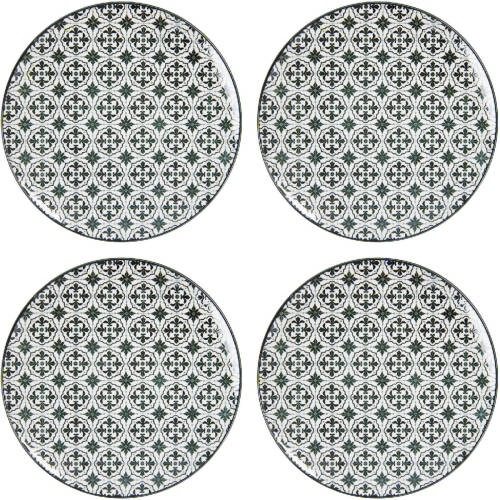 HAES deco - Dinerborden set van 4 - Formaat Ø 26x2 cm - Keramiek - Eastern Grace