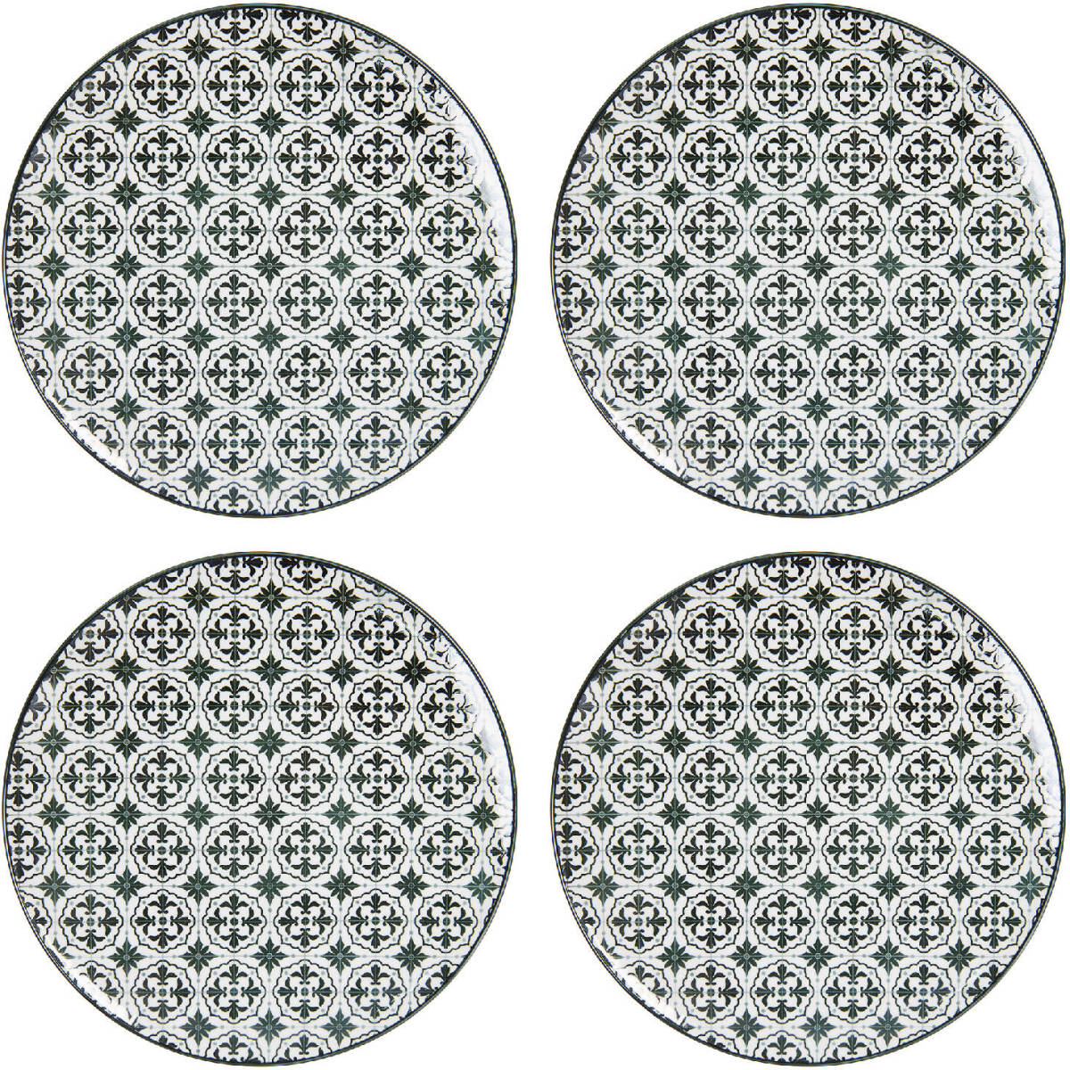 HAES deco - Dinerborden set van 4 - Formaat Ø 26x2 cm - Keramiek - Eastern Grace