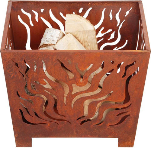 Esschert Design Vuurkorf Vierkant Roest (Medium) - Voor 17.00u. besteld, morgen in huis* - Plaatstaal - (Roest)bruin