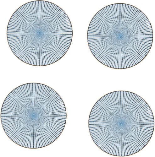 HAES deco - Dinerborden set van 4 - Formaat Ø 26x2 cm - Keramiek - Beach Holiday