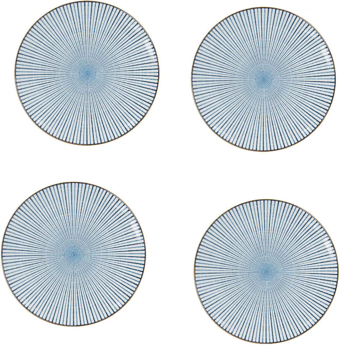 HAES deco - Dinerborden set van 4 - Formaat Ø 26x2 cm - Keramiek - Beach Holiday