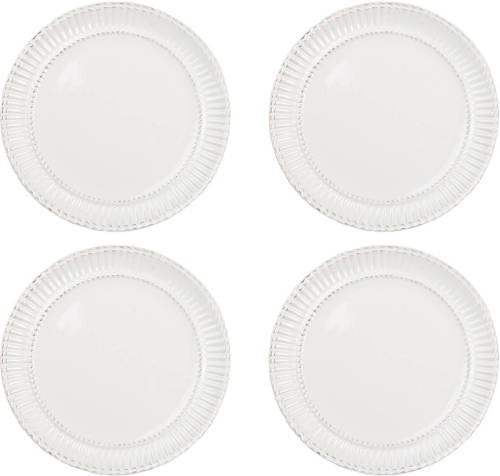 HAES deco - Ontbijtborden set van 4 - Formaat Ø 21x2 cm - Porselein - Plain