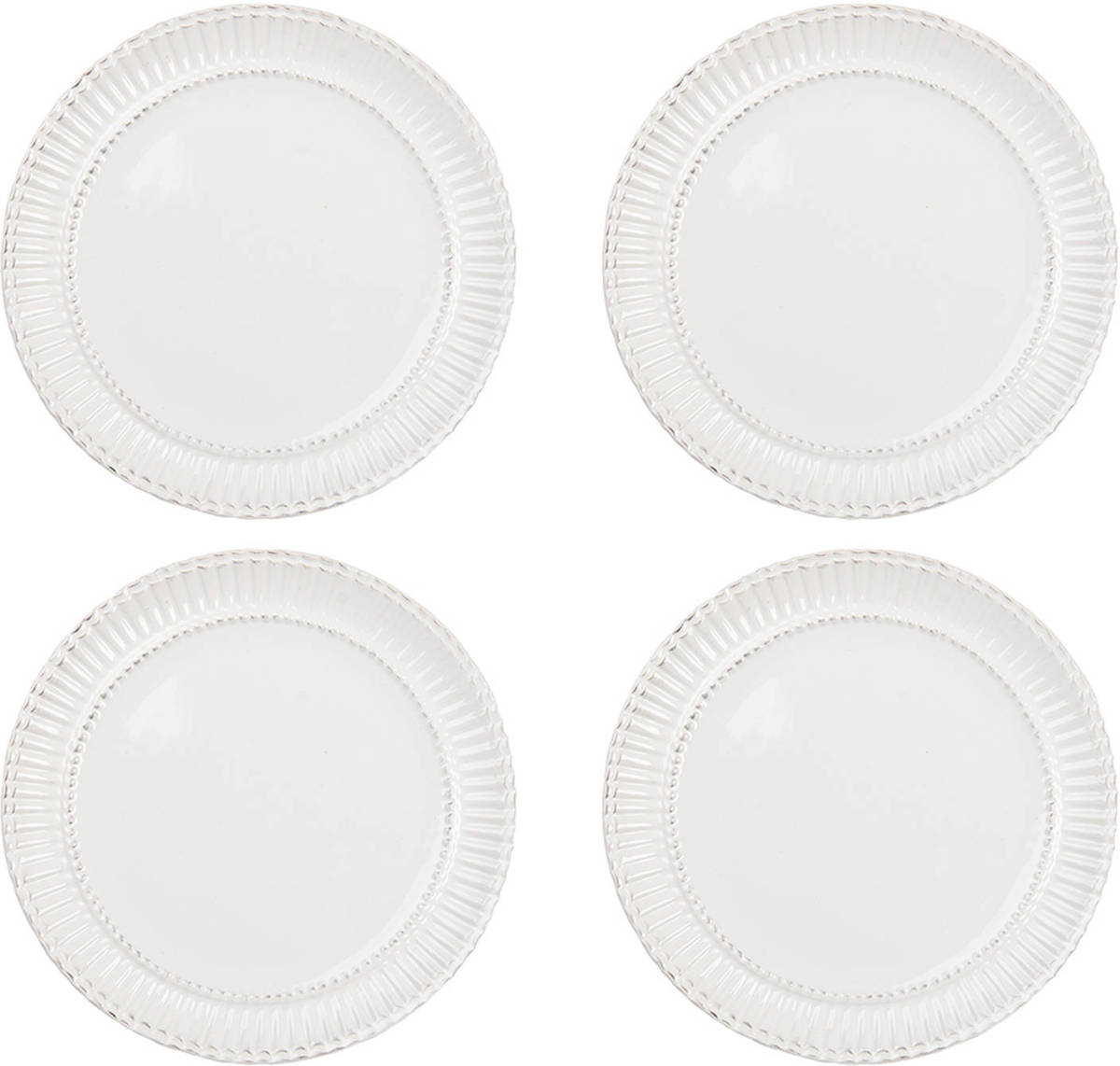 HAES deco - Ontbijtborden set van 4 - Formaat Ø 21x2 cm - Porselein - Plain
