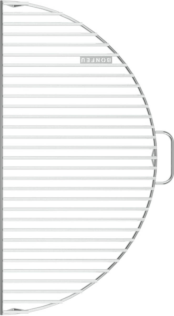 Bonfeu BonGrill ½ Vuurschaal Ø120 - L 120 x B 60 x H 1 cm - Staal - Zilver