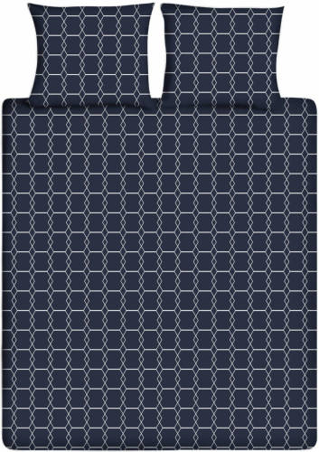 Ten Cate Katoenen Dekbedovertrek - 140x200/220 cm - Graphic Navy