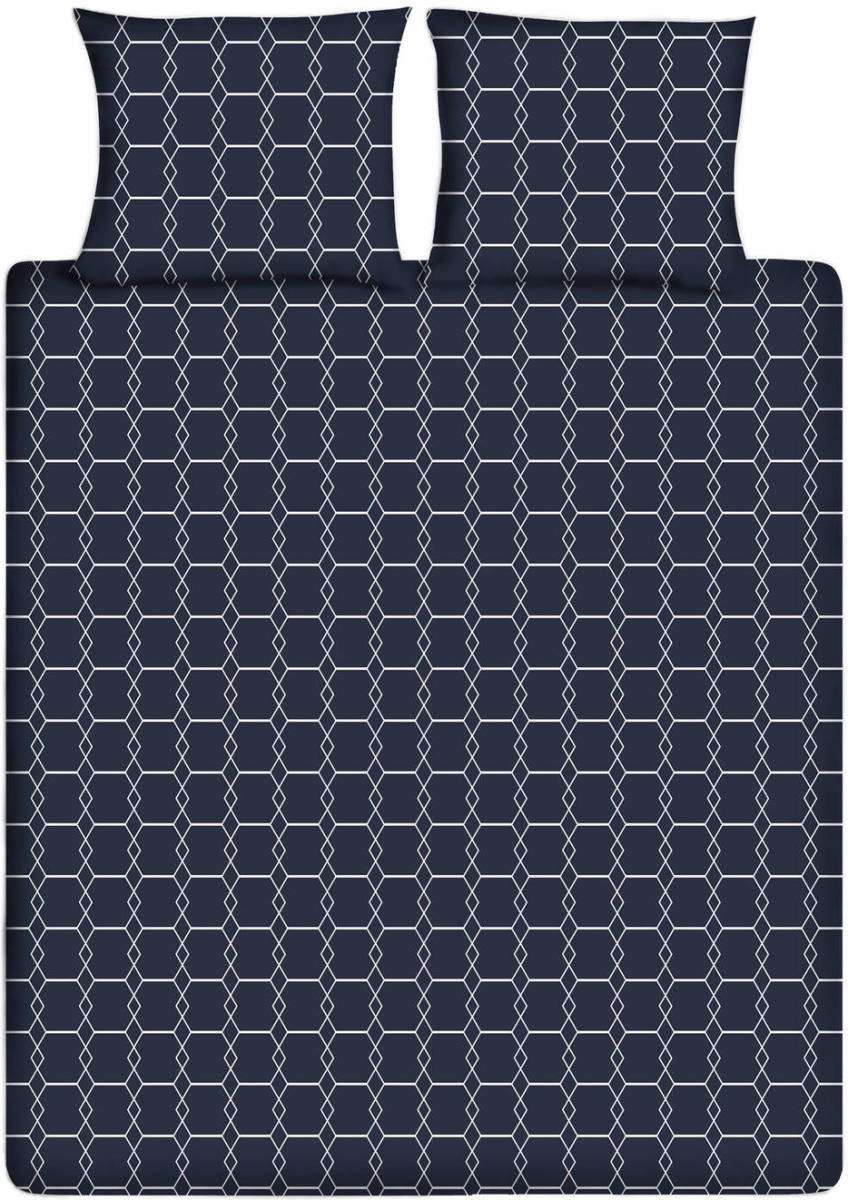 Ten Cate Katoenen Dekbedovertrek - 140x200/220 cm - Graphic Navy