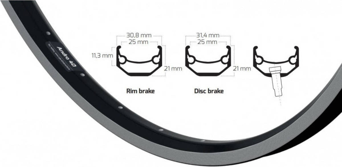 No brand Ryde Velg andra 40 26 inch (559) zwart remrand 36 gaats 14g