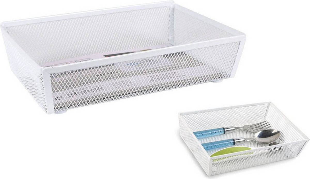 Bestekorganizer Confortime Metaal Wit (21,8 x 15,24 x 5,2 cm)