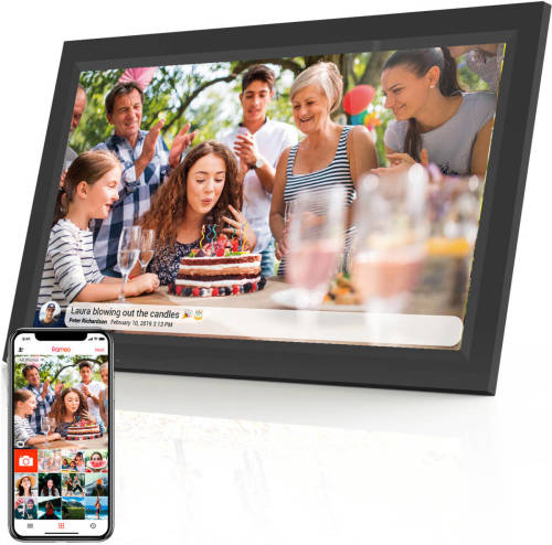 Denver Digitale Fotolijst 15.6 inch - XL - FULL HD - App - Fotokader - IPS Touchscreen - 16GB - PFF1503B