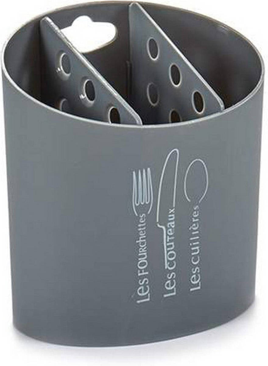 Kinvara Bestekorganizer Zwart Grijs Wit Plastic 9,5 x 14 x 13,5 cm