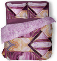 Linnick Dekbedovertrek Katoen Marble Shape - roze 200x200/220cm