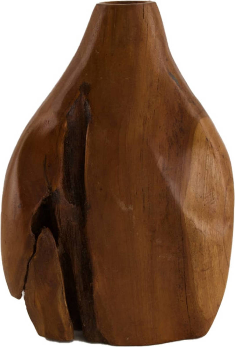 Dijk Natural Collections DKNC - Vaas - Teak hout - 19x9x28 cm - Bruin