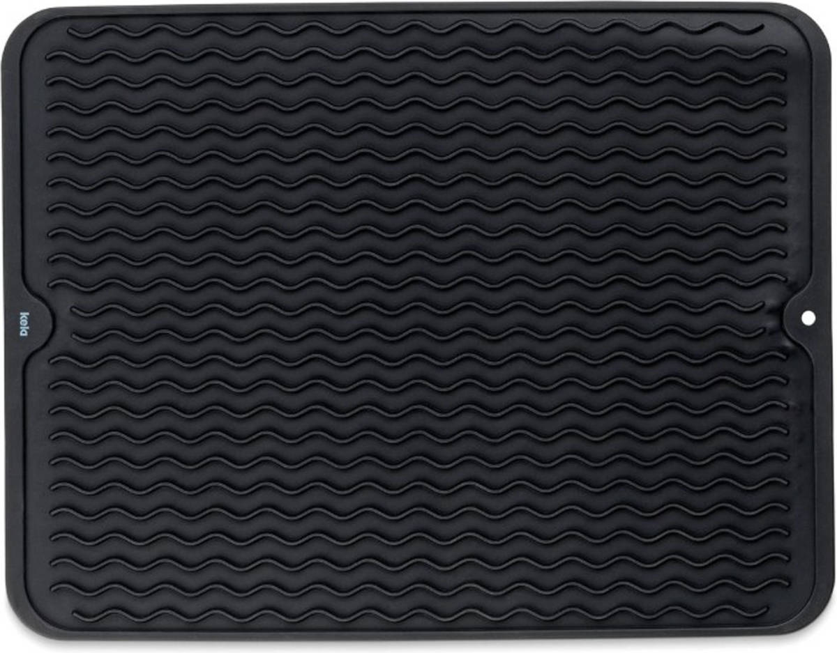 Kela - Afdruipmat, Siliconen, Zwart, 40 x 30 cm - Kela Rena