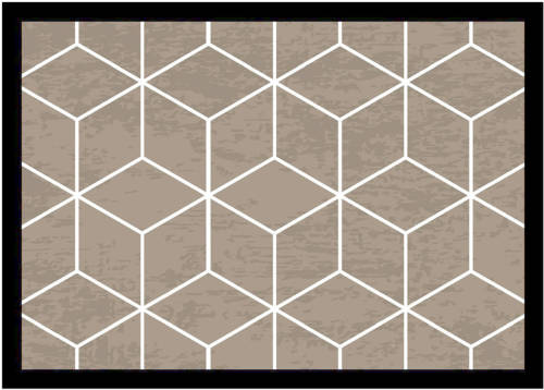 IVOL Deurmat Geometrisch beige - 50x70 cm