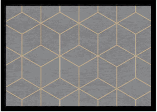 IVOL Deurmat Geometrisch grijs - 50x70 cm