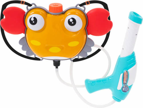 Ikonka Rugzak waterpistool oranje krab 1L - Buitenspeelgoed - Backpack Watergun - Supersoaker - Voor de kleine kindjes