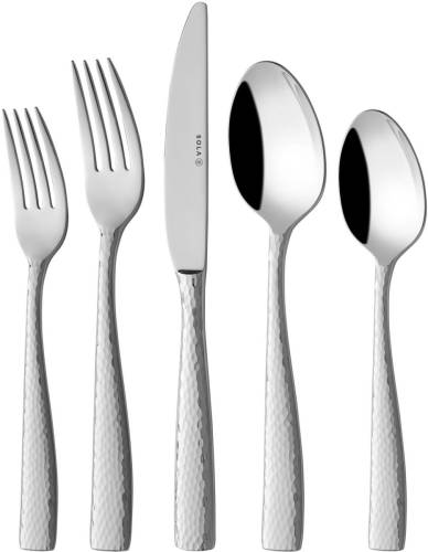 Sola Aura Bestekset 8 Persoons - 70 Delig RVS Bestek Set - Zilverwit Edelstaal 18/10 - Vaatwasserbestendig - Zilver