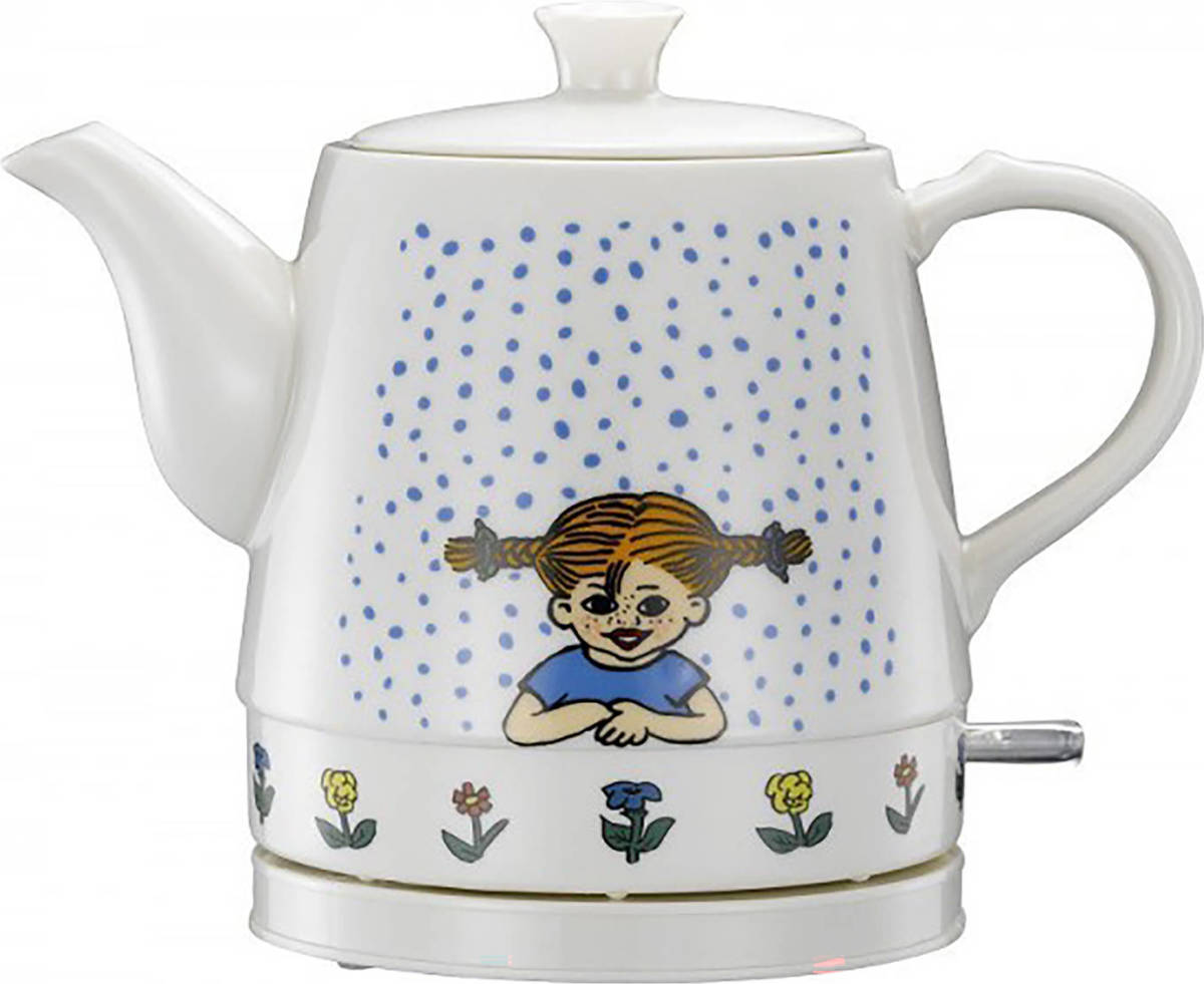 Keramische waterkoker Pippi Langkous 0,8 liter Pippi Wit