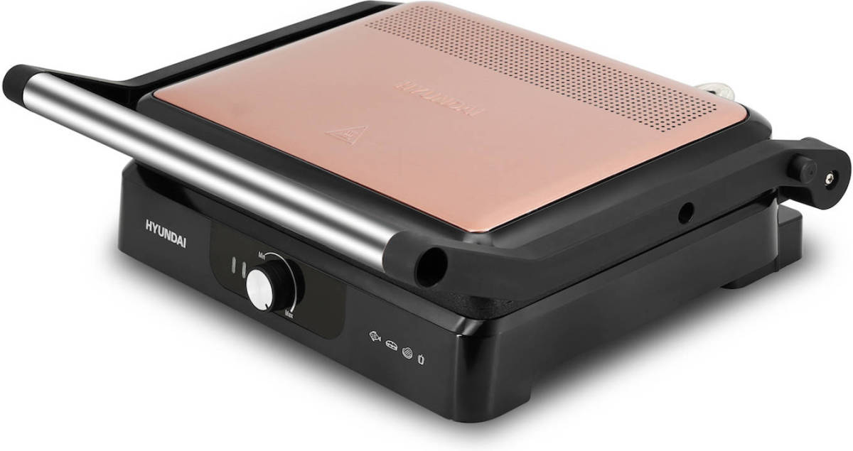 Hyundai Electronics - Keukenmachine - Elektrische contactgrill - 2200W - Rosegoud