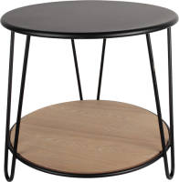 Clayre & Eef Bijzettafel Ø 50x45 cm Zwart Ijzer Hout Rond Zwart
