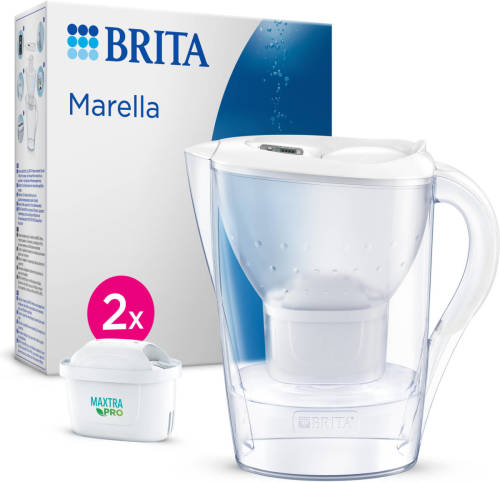 BRITA - Waterfilterkan - Marella Cool - 2,4L - Wit - incl. 2 MAXTRA PRO ALL-IN-1 filterpatronen - Voordeelverpakking