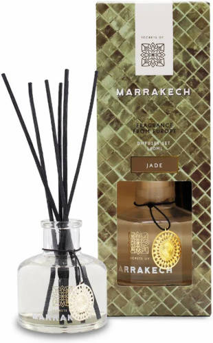Benza Secrets of Marrakech Luxe Diffuser Set Geurverspreider - Jade - 100 ml - Blauw
