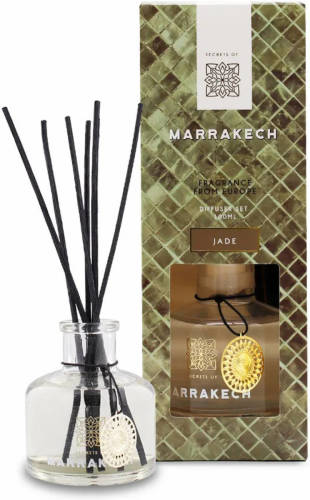 Benza Secrets of Marrakech Luxe Diffuser Set Geurverspreider - Jade - 100 ml - Blauw