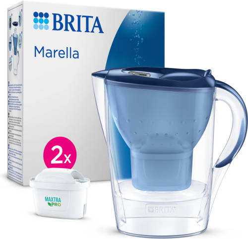 BRITA - Waterfilterkan - Marella Cool - 2,4L - Blauw - incl. 2 MAXTRA PRO ALL-IN-1 filterpatronen - Voordeelverpakking