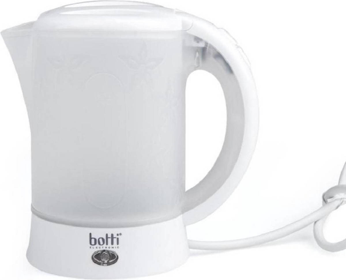 Botti Teo camping waterkoker met 2 kopjes en 2 theelepeltjes wit