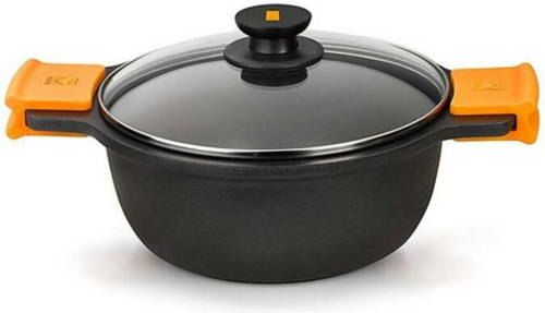 Kookpot met Glazen Deksel Bra A270328 5,7 L (Ø 28 cm) Zwart Metaal Aluminium Ø 28 cm Aluminio
