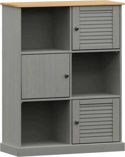 VidaXL Boekenkast VIGO 90x35x114,5 cm massief grenenhout grijs