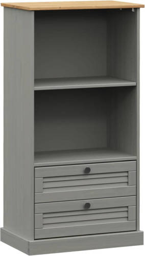 VidaXL Boekenkast VIGO 60x35x114,5 cm massief grenenhout grijs