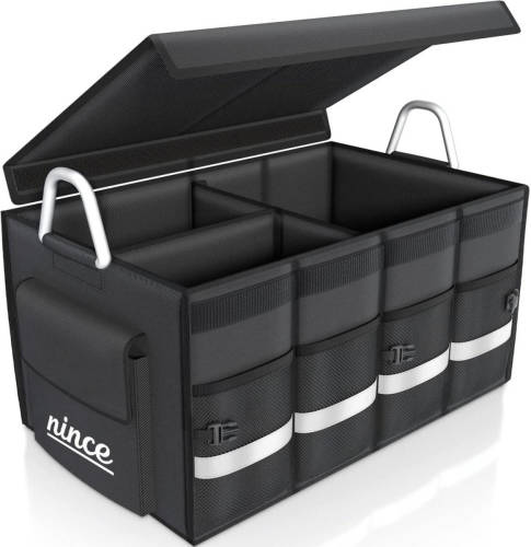 Nince Kofferbak Organizer - 63L Waterdicht Opvouwbaar - Zwart - Kofferbak Tas