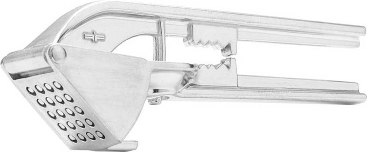 Florina 4 in 1 keukenhulp knoflookpers kersenontpitter notenkraker en opener - Aluminium - Zilver