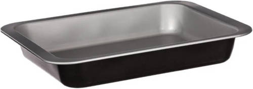 5five Ovenschaal of bakvorm/diepe bakplaat Backery Pro - metaal - anti-aanbak laag - zwart - 28 x 22 cm - Ovenschalen