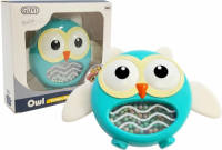 Lean Toys 2 in 1 uil rammelaar en bijtring - Baby rammelaar - Educatief babyspeelgoed - Blauw
