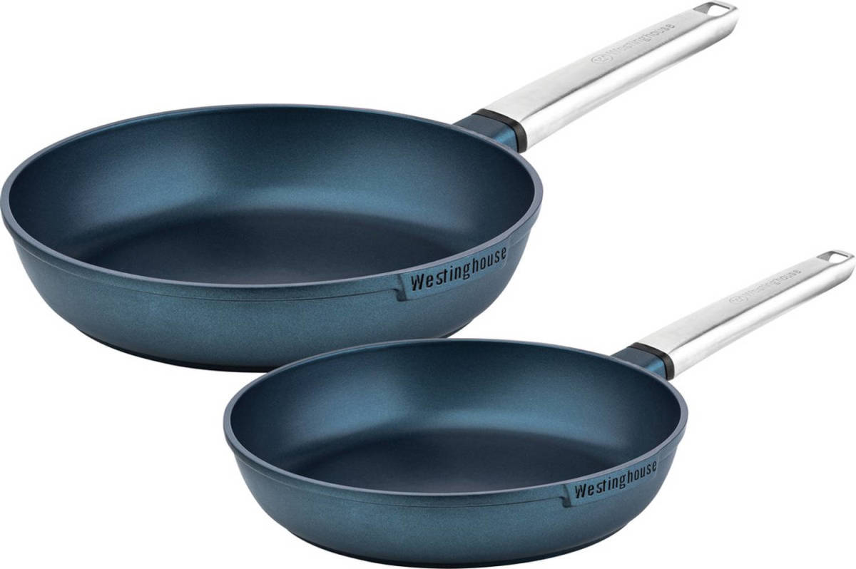 Westinghouse Koekenpannenset Performance ø 24 en 28 cm - Blauw - Inductie en alle andere warmtebronnen