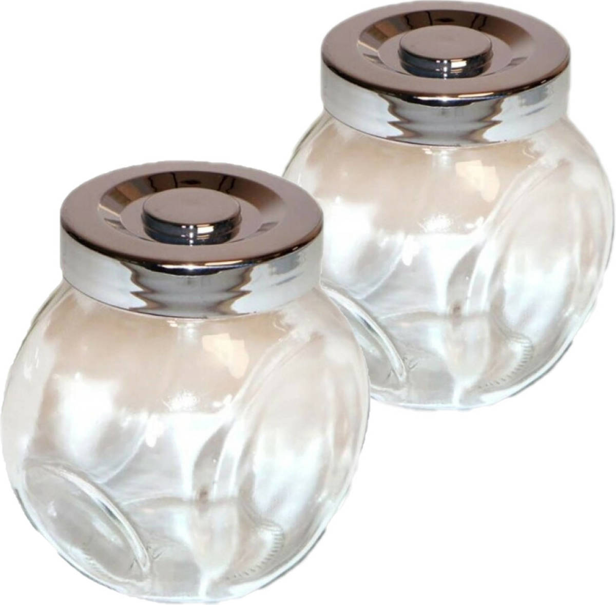 Concorde Kruidenpotjes 2 stuks van glas met deksel 150ml - 6 x 8 x 8 cm - Voorraadpot