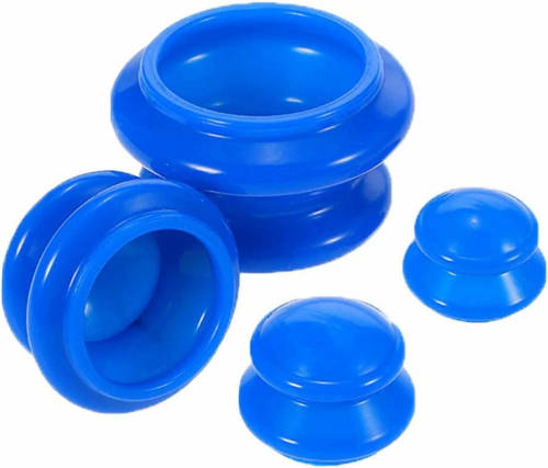 Verk group Cupping set om doorbloeding te stimuleren - Set van 4 afmetingen - Siliconen - Blauw