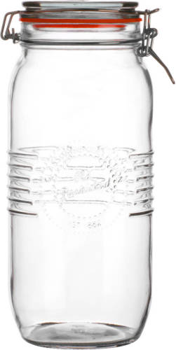 Urban Living Voorraadpot/bewaarpot - 2L - glas - met beugelsluiting - D14 x H27 cm - Voorraadpot