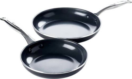 Greenpan Koekenpanset Brussels - Black - ø 24 + 28 cm - Keramische anti-aanbaklaag