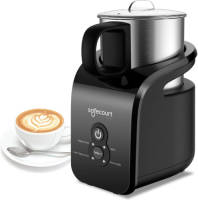 Safecourt Kitchen Melkopschuimer pro - Uitneembare kan - 4-in-1 - BPA-vrij - Zwart - 300 ML